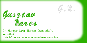 gusztav mares business card